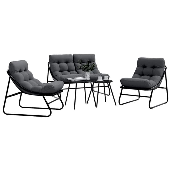 vidaXL Trädgårdsoffset 7 pcs Antracit Stål
