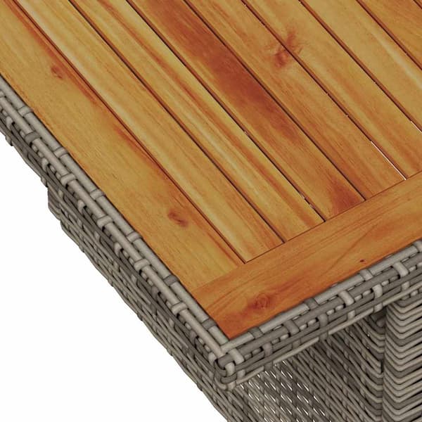 vidaXL Trädgårdsoffset med lagring 6 pcs Grå Poly rattan