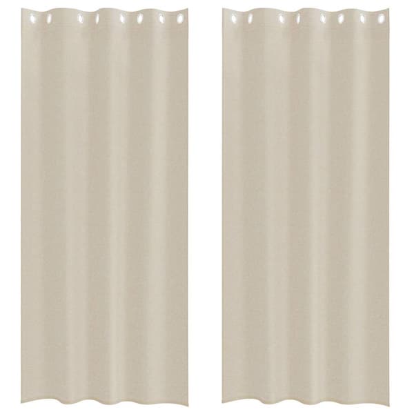vidaXL Voile Gardin med gardiner 2 pcs sand 225 x 140 cm Polyester