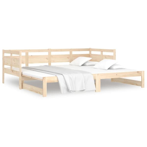 vidaXL Bäddsoffa massiv furu 2x(80x200) cm