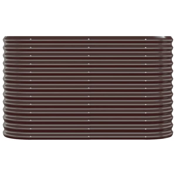 vidaXL Høybed galvanisert stål 114x40x68 cm brun