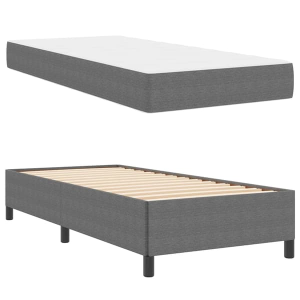 vidaXL Sängram med madrass Ljusgrå 100 x 200 cm tyg
