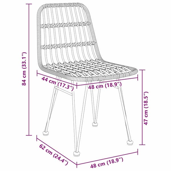 vidaXL Trädgårdsmöbelset 9 pcs Brun Pulverlackerat stål