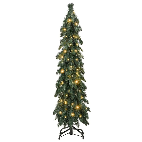 vidaXL Belyst plastgran med 60 LEDs 120 cm