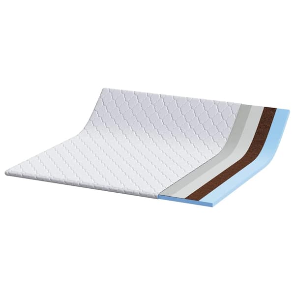 vidaXL Kokostopper Vit 200 x 200 cm Jacquardtyg