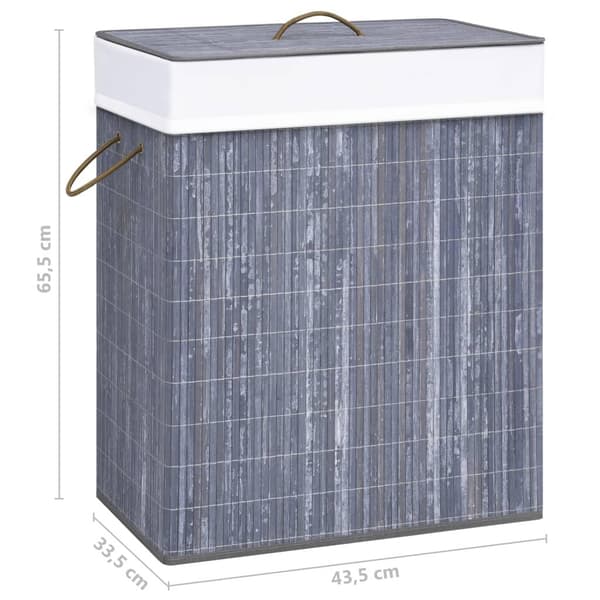 vidaXL Tvättkorg bambu med 1 sektion grå 83 L