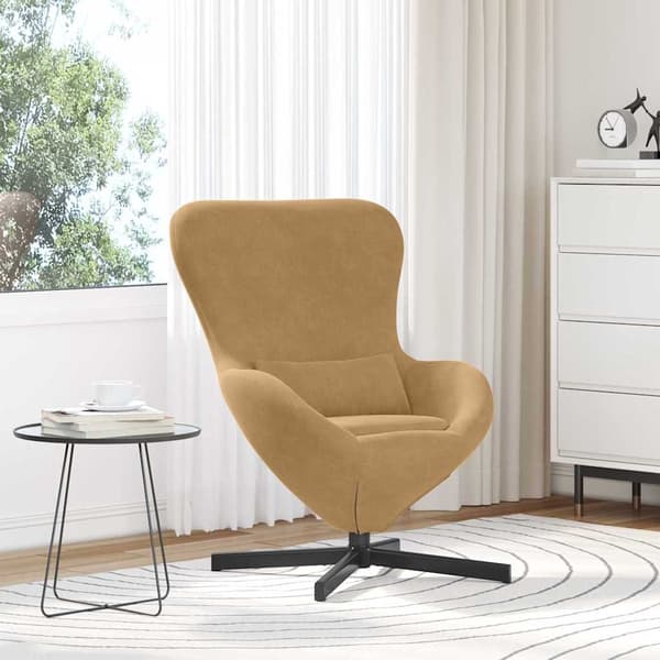 vidaXL Äggfåtölj Brun 63 x 73 x 90 cm Sammet