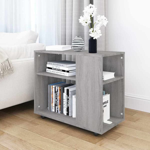vidaXL Sidebord grå sonoma 70x35x60,5 cm konstruert tre