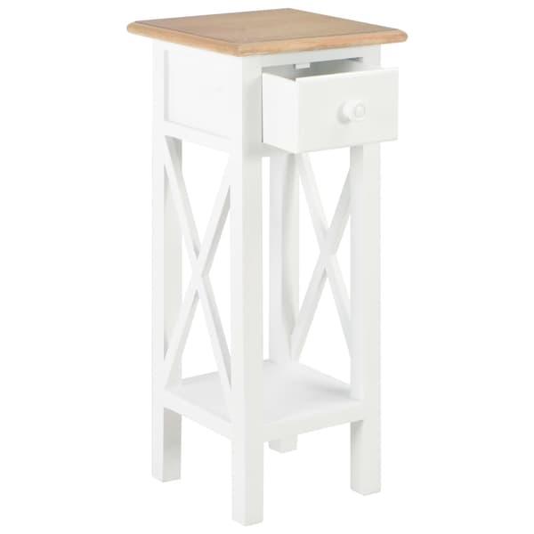 vidaXL Sidebord hvit 27x27x65,5 cm tre
