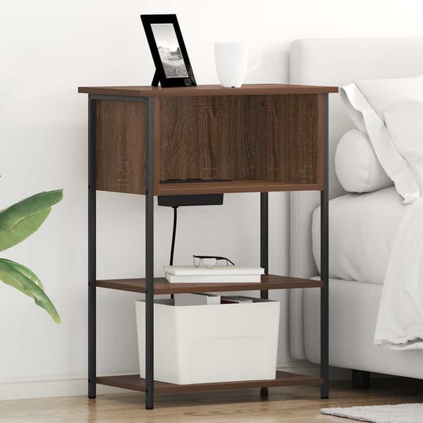 vidaXL Nattbordskap Brun Eik 55 x 31 x 76 cm Konstruert tre