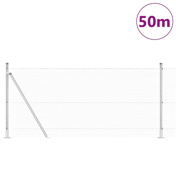 vidaXL Gjerde med innlegg. sølv 0.8 x 100 m Stål