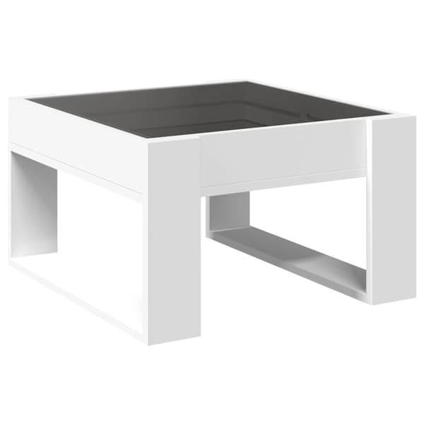 vidaXL Soffbord med Infinity LEDs vit 50x53x30 cm