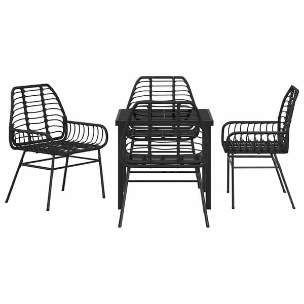 vidaXL Hage Spisegruppe 5 pcs Svart polyrotting