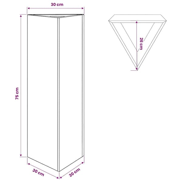 vidaXL Plantekasse 30x26x75 cm rustfritt stål
