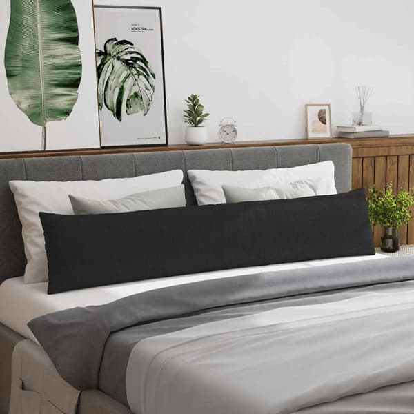 vidaXL Soffkuddar 2 st Svart 200 x 40 cm tyg