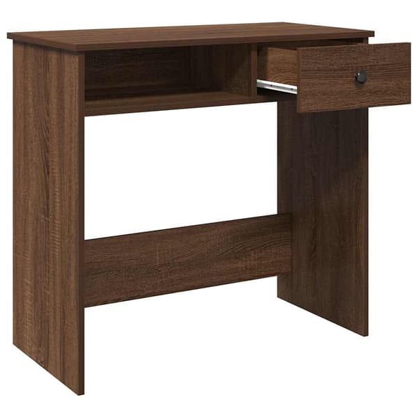 vidaXL Skrivebord brun eik 80x40x75 cm konstruert tre