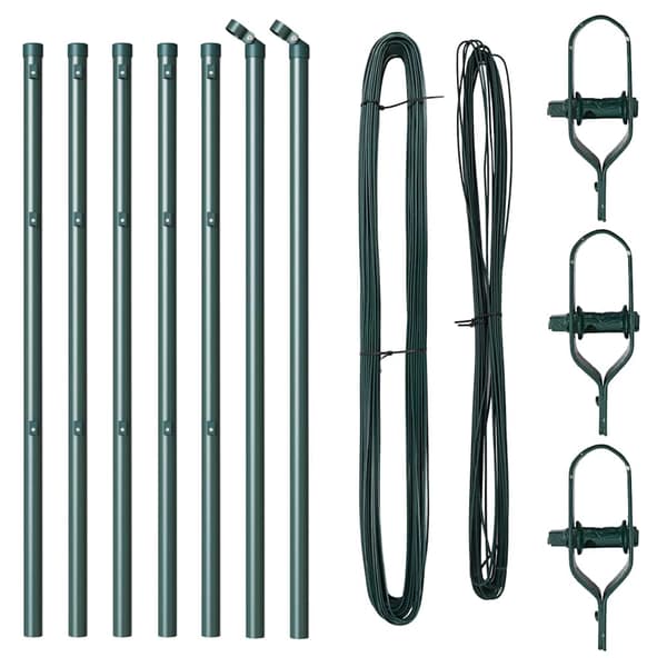 vidaXL Gjerdepåle 7 pcs grønn Stål