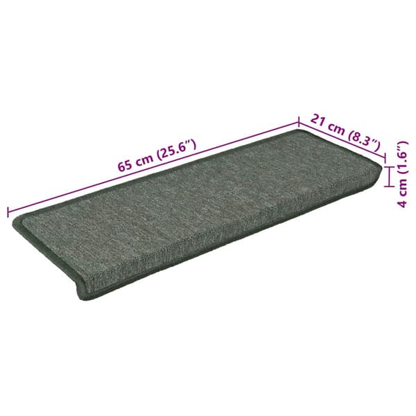vidaXL Trappmattor 30 st 65x21x4 cm mörkgröna rektangulära kanter