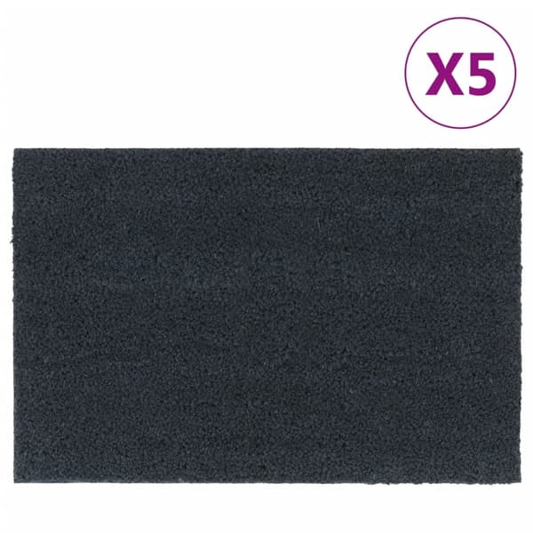 vidaXL Dørmatter 5 stk mørkegrå 40x60 cm tuftet kokosfiber