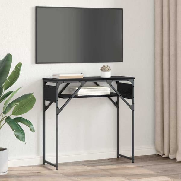 vidaXL Konsollbord Svart Eik 75x30x75cm Konstruert tre