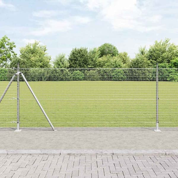 vidaXL Gjerde med innlegg. sølv 0.8 x 100 m Stål