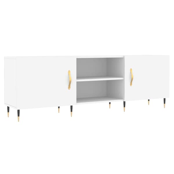 vidaXL TV-benk hvit 150x30x50 cm konstruert tre