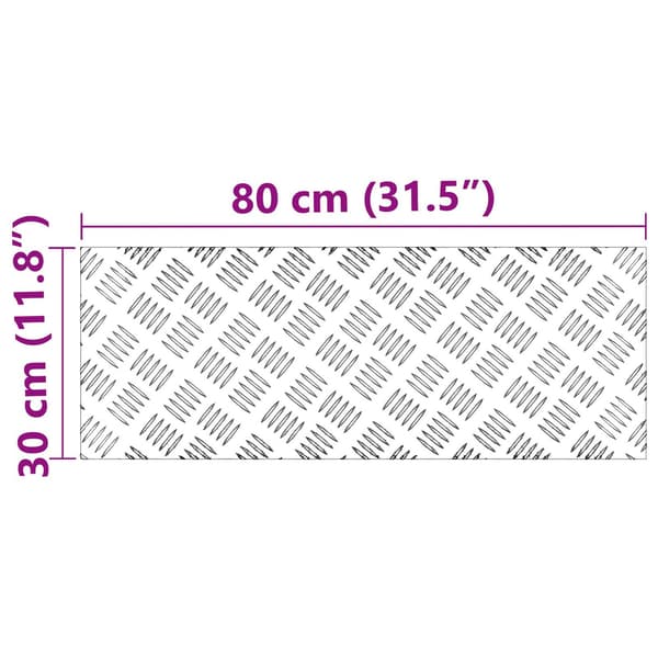 vidaXL Silver Aluminium 80 x 30 x 0.2 cm Trapsteg Rektangulär