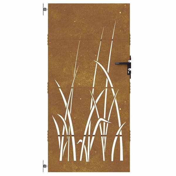 vidaXL Hageport 85x200 cm cortenstål gressdesign