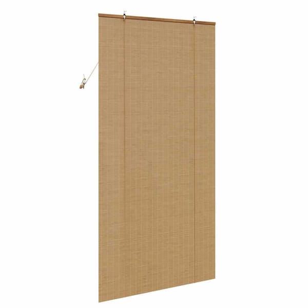 vidaXL Rullgardin med gardiner Brun 110 x 220 cm Bambu