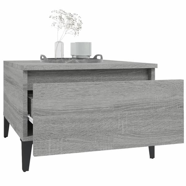 vidaXL Sidebord grå sonoma 50x46x35 cm konstruert tre