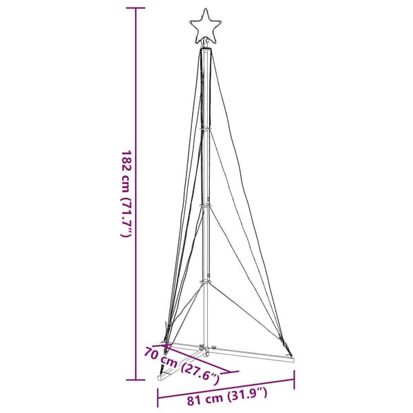 vidaXL LED julgran 363 LEDs blå 182 cm