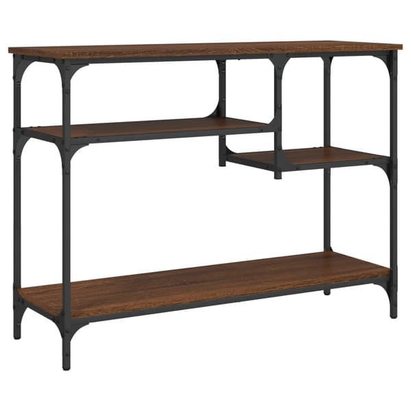 vidaXL Konsollbord med hyller brun eik 100x35x75 cm