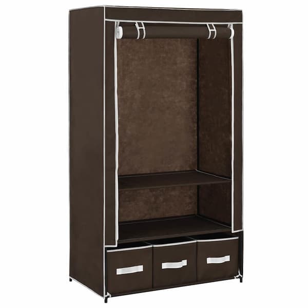 vidaXL Garderob brun 87x49x159 cm tyg