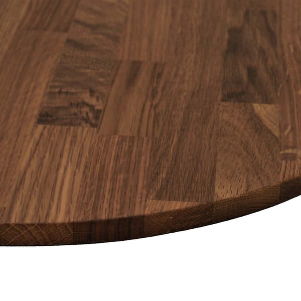 vidaXL Bordplate Mørkebrun Ø 30 x 4 cm Solid eik