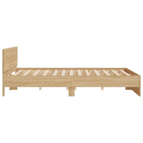 vidaXL Sengeramme med hodegavl sonoma eik 160x200 cm
