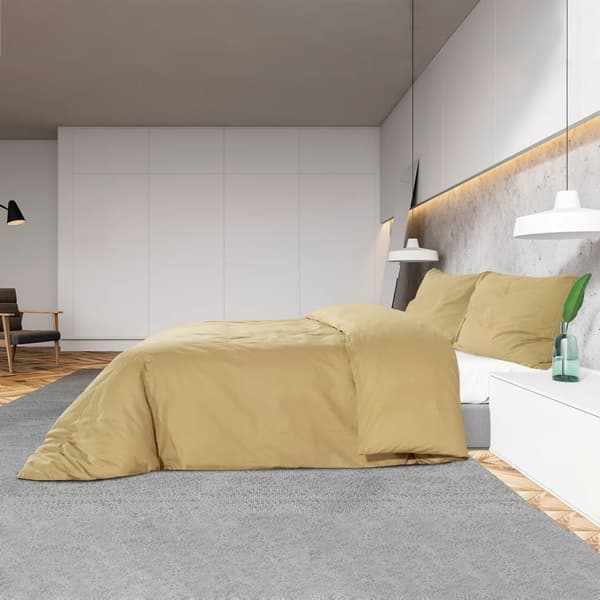 vidaXL Sengesett gråbrun 220x240 cm lett mikrofiber