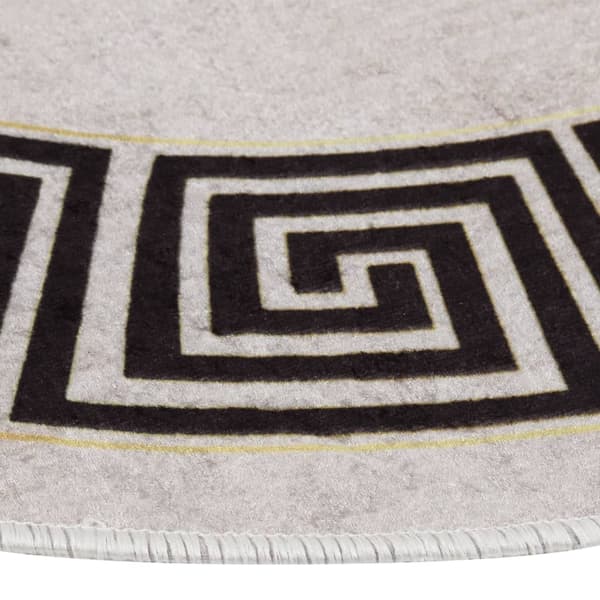 vidaXL Vaskbart teppe φ120 cm lysebeige sklisikker