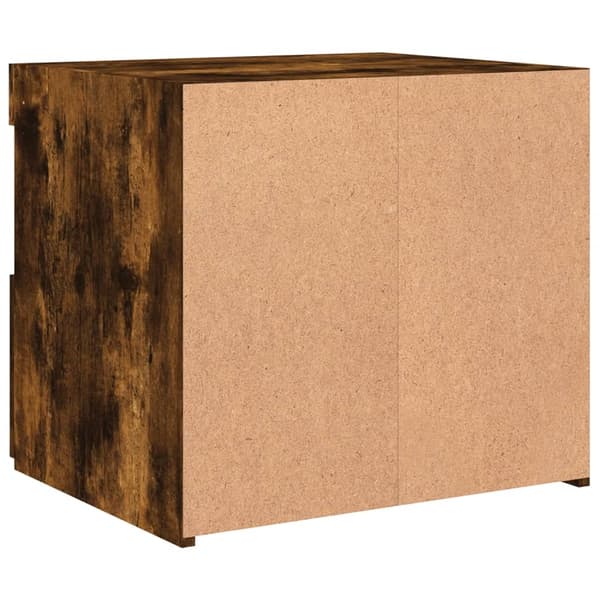 vidaXL Nattbord med LED røkt eik 50x40x45 cm