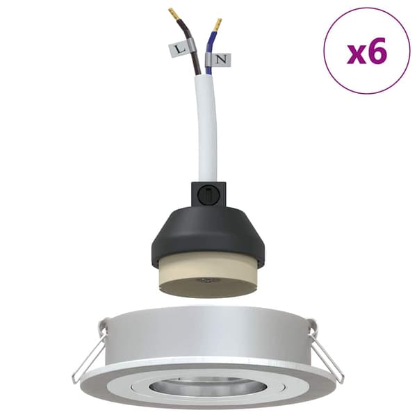 vidaXL Spotlight 6 pcs Silver 9 x 9 x 2 cm Aluminium