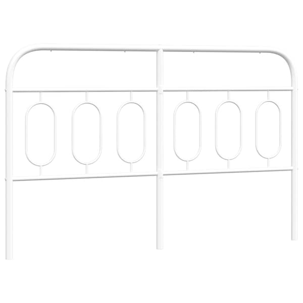 vidaXL Utskiftbar sengegavl i metall hvit 150 cm
