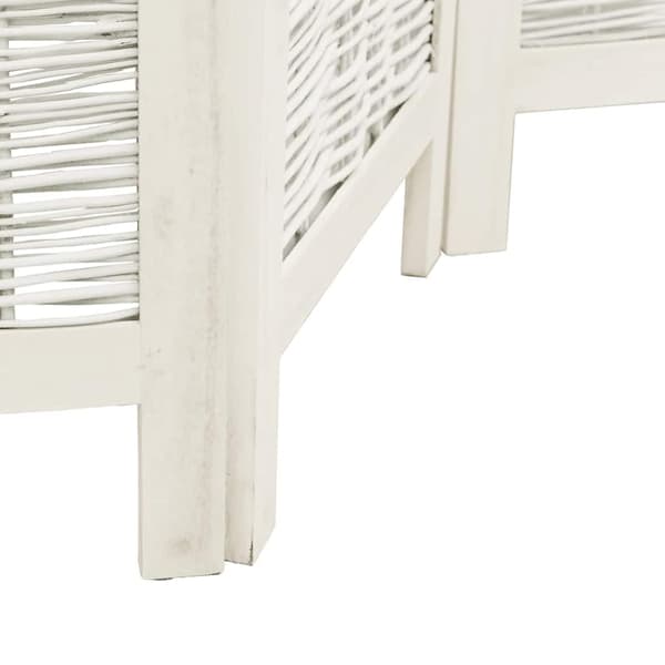 vidaXL Romdeler 4 paneler hvit heltre keisertre