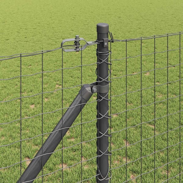 vidaXL Stängselstolpe 13 pcs Grå Stål