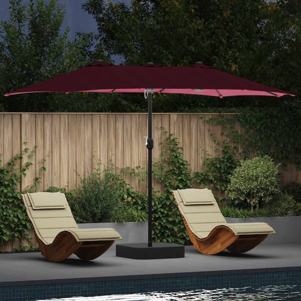 vidaXL Hageparasol Bordeaux Rød 385 x 209 x 244 cm Polyester