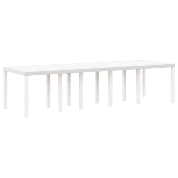 vidaXL Hage Spisegruppe 11 pcs Hvit og lys grå Rattan og polyester