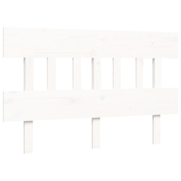 vidaXL Sengeramme med hodegavl hvit 140x190 cm heltre