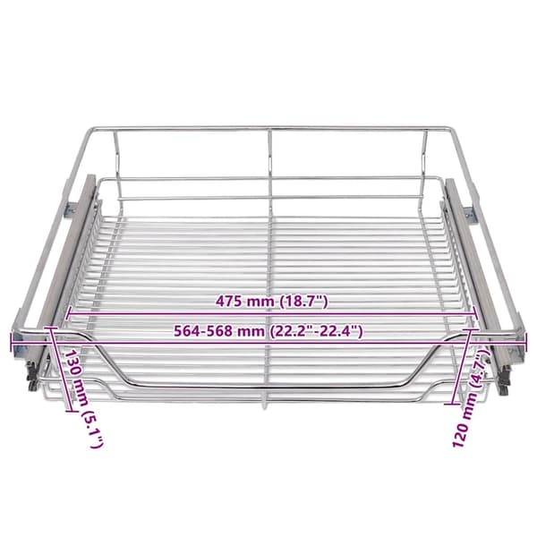 vidaXL Uttrekkbare kurvskuffer 2 stk 600 mm