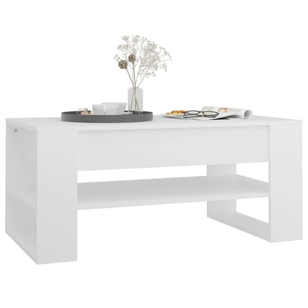 vidaXL Soffbord vit 102x55x45 cm konstruerat trä