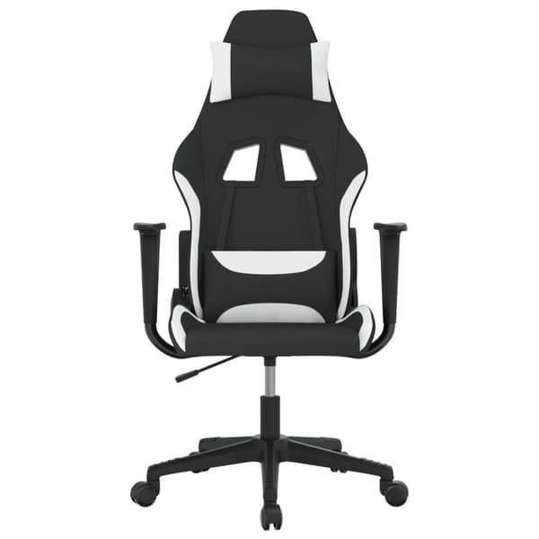 vidaXL Gamingstol svart och vit tyg