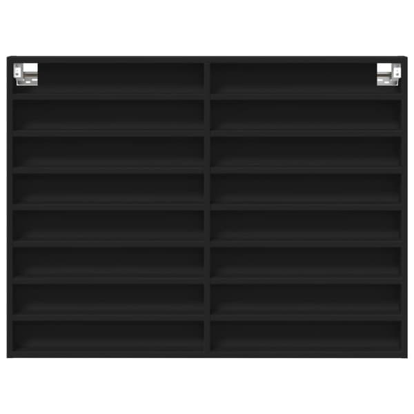 vidaXL Vitrineskap svart 100x8,5x75 cm konstruert tre