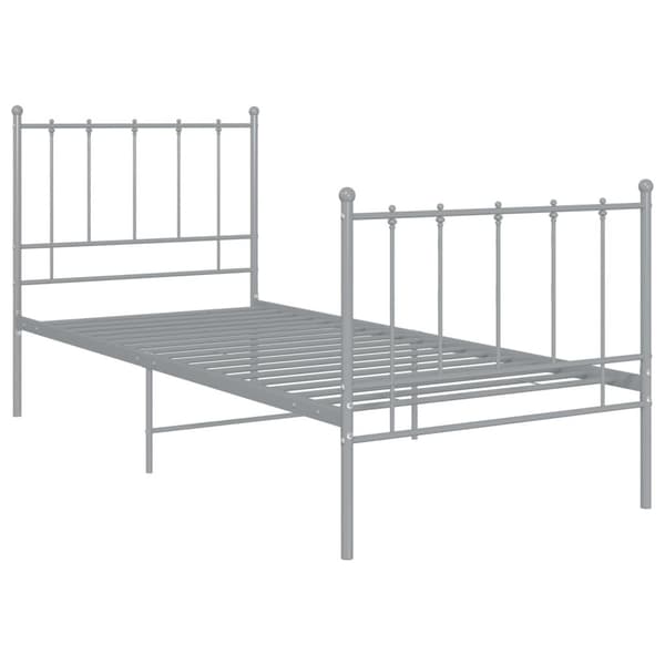 vidaXL Sengeramme grå metall 100x200 cm